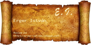 Erger István névjegykártya